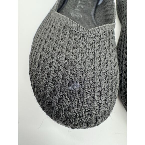 Rothys The Flat Size 9.5 Honeycomb Black Knit Round Toe Slip On Shoes Comfort - Picture 7 of 12